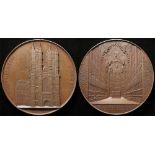 British Commemorative Medal, bronze d.59mm: Westminster Abbey c.1855 by J. Wiener, Eimer No. 1506,