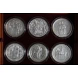 Great Seals of the Realm. The six piece collection of medallic 5 oz. pure silver issues depicting