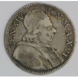 Vatican, Papal States silver Dopio Giulio MDCCLVI-XVI (1756, regnal year 16), KM# 974, Fine.