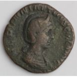 Herennia Etruscilla wife of Trajan Decius bronze sestertius, Rome Mint 250 A.D., reverse:- Pudicitia