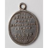 German Entry into Paris - small unmarked silver medal dated 15.4.1814