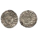 Ireland, Prince John silver penny, Class 1b, obverse:- Facing diademed and bearded head, legend:-