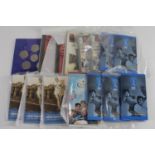 GB Royal Mint (and Westminster) 50p Presentation Packs x15, one pack containing 6 including D-Day