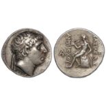 Ancient Greek silver tetradrachm of the Seleukid Kingdom of Antiochos I, Soter, Sole Reign 280-261