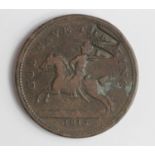 Token, 19thC : Halesowen Workhouse 'God Save the King' Penny 1813, countermarked 'W', VG/Fine.