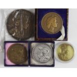 British Commemorative Medals (5) relating to the Coronation of Queen Elizabeth II : 3x Vincze