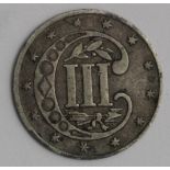 USA silver 3-Cent 1858 GF