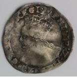 Philip and Mary silver groat, reverse reads:- POSVIMVS, Spink 2508, crinkled flan, F