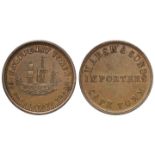 Token, 19thC : South Africa, Cape Town, Marsh & Sons Importers Halfpenny GVF trace lustre.