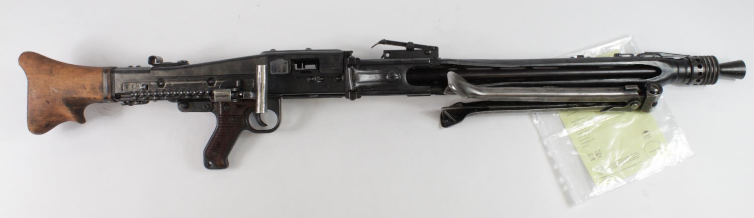 German 3rd Reich M.G.- 42 Light Machine Gun, Calibre 7.92. Barrel 25". Action body marked 'cof' &