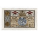 Scotland, Bank of Scotland 20 Pounds dated 21st March 1958, signed Bilsland & Watson, serial 8/B
