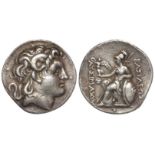 Ancient Greek, Kingdom of Thrace, Lysimachos, 297-281 B.C. silver teradrachm, obverse:- Diademed