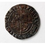 Henry VIIII silver groat, Second Coinage 1526-1544, Laker Bust D, mm. Lis, Roman nose, fluffy