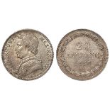 Vatican, Papal States silver 20 Biaocchi 1850 EF