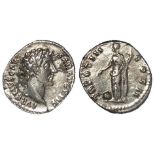 Marcus Aurelius, silver denarius,Rome Mint 148-149 A.D., reverse reads:- TR POT III COS II and