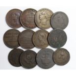 Tokens, 19thC (12) mostly 'Unofficial Farthings' Fair to GVF