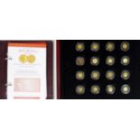 The Worlds Finest Gold miniatures. A Sixteen coin set with issues from a variety of countries to