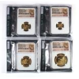 Belize Proof Set 1992 "50th anniversary of the Battle of El Alamein" The four coin gold set ($