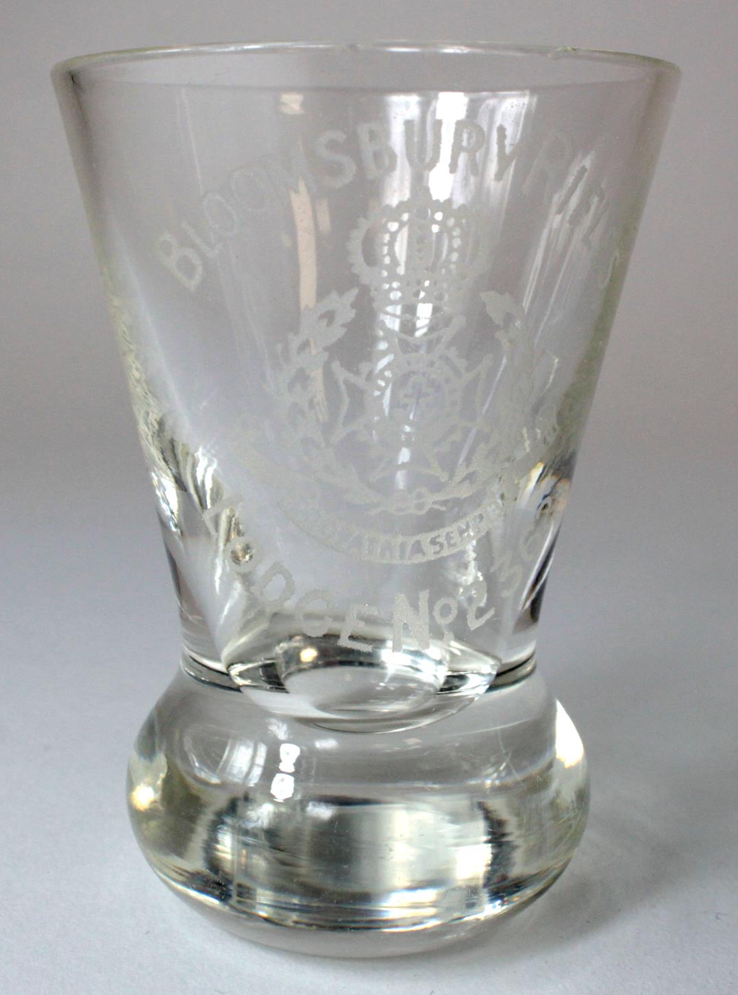 Glass - Bloomsberry Rifles Lodge No. 2362 Masonic Firing Glass