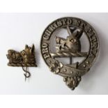 Boar's Head metal clan badge with boar's head badge. (2)