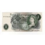 ERROR Page 1 Pound issued 1970, mismatched serial numbers DY15 541945 & DY15 541845, (B322,
