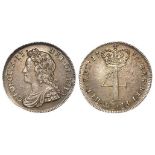 Maundy Fourpence 1735 lightly toned EF