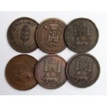 Tokens, 19thC (6) Norwich 'Unofficial Farthings' various VG to aEF