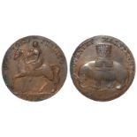 Token, 18thC : Coventry Lady Godiva Halfpenny 1792, 'Robert Reynolds' edge, D&H Warwickshire No.