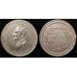 Old Price Riots Covent Garden, 1809, white metal medal, condition probably Good Fine, a little dark.