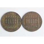 Tokens, 18thC (2): Huddersfield, East India House Halfpennies 1793, John Downings edge and 'London