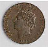 Halfpenny 1827 VF-GVF