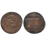 Token, 18thC : T. Hardy High Treason, mis-strike error Halfpenny, VF, a little verdigris.