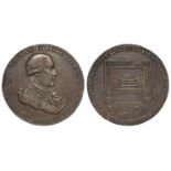 Token, 18thC : George Washington Portrait Halfpenny of Clark & Harris, London 1795, edge