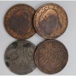 Tokens, 18thC (4) Anglesey Druid Head Pennies, Fair to GF