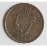 Token, 19thC : Ireland, 'LUKE. XX: CHAP. XXV:VER.' Penny 1818, engrailed edge, Fine.