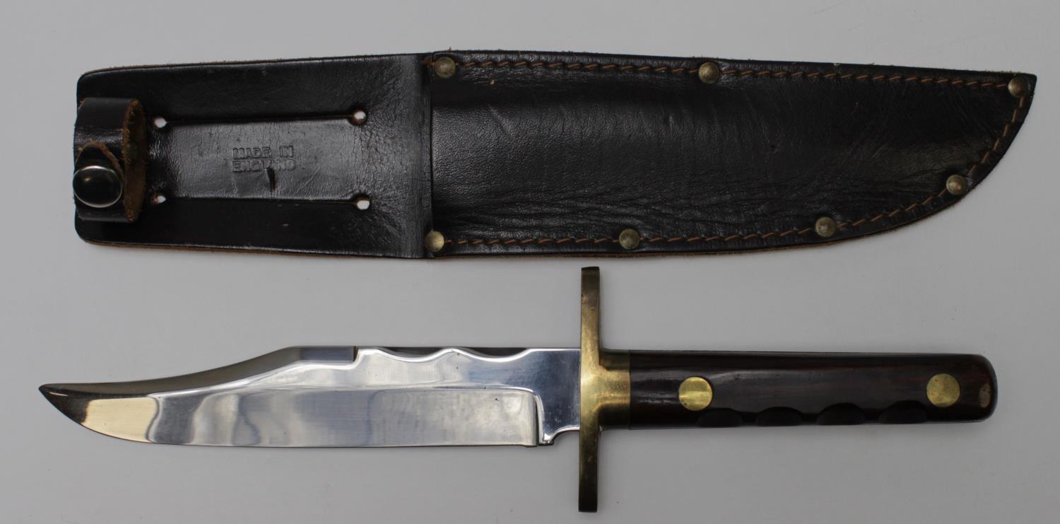Bowie knife almost certainly by A.Wright & Son as identical to another one listed, but unmarked