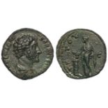 Marcus Aurelius as Caesar under Antoninus Pius, Rome Mint, reverse:- Salus standing left, feeding