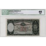 Australia 1 Pound issued 1938, first issue with green signatures Sheehan & McFarlane, King George VI