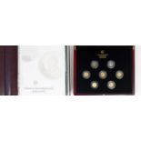 The Millionaires Collection. The 21 coin set struck in gold and rhodium plated gold comprising