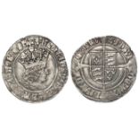 Henry VII silver groat, Profile Issue, Regular Issue, triple band to crown, mm. Cross-Crosslet,