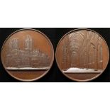 British Commemorative Medal, bronze d.59mm: Lincoln Cathedral c.1855 by J. Wiener, Eimer No. 1504,