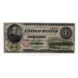 USA, America 1 Dollar dated 1862, first ever issue of the American 'Green Back' Dollar, signed