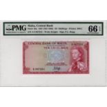 Malta 10 Shillings issued 1967, signed P.L. Hogg, serial A/2 987231, (TBB B201a, Pick28a), PMG