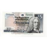 Scotland, Royal Bank of Scotland plc, 5 Pounds dated 13th December 1988, scarce REPLACEMENT note,