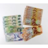 New Zealand (16), Uncirculated lot, 20 Dollars (5) one issued 2004 polymer note the other 4 issued