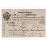Bank of England sixty day Sight note for 500 Pounds dated 15th April 1864, payable 60 days after