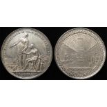 British Commemorative Medallion, white metal d.43mm: Opening of the Fine Arts Hall Dublin 1852 GVF-