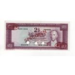 Turkey 2 1/2 Lirasi issued 1960 (Law 1930), SPECIMEN serial O00 00000, red De La Rue oval