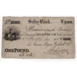 Selby Bank 1 Pound dated 13th May 1818, for Green, Myers, Weddall & Co. (Outing 1906a), pinholes,