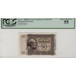 Greece 50 Drachmai issued 1941, Ionian Islands Isole Jonie, serial 0003 065983, (PickM14), PCGS